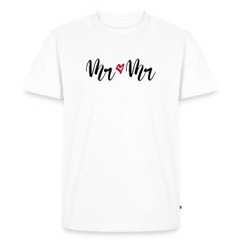 Mr &M. Mariage Mariage Couple gay - T-shirt Premium bio Homme - blanc - Devant - Nico (187cm)