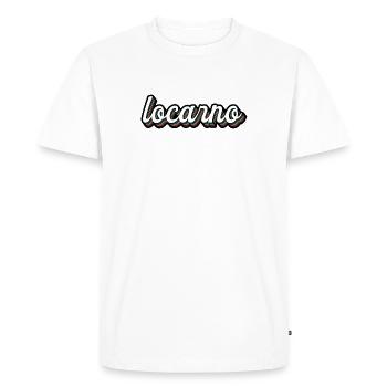 Écriture arc-en-ciel de Locarno - T-shirt Premium bio Homme - blanc - Devant - Nico (187cm)