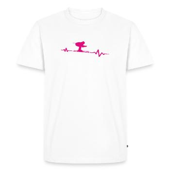 Rythme cardiaque Skier Passion Cardiogramme - T-shirt Premium bio Homme - blanc - Devant - Nico (187cm)