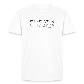 Coordonnées Oxford, Angleterre - T-shirt Premium bio Homme - blanc - Devant - Nico (187cm)