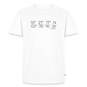 Coordinates: Bristol, England - Men's Premium Organic T-Shirt - white - Front - Nico (187cm)