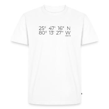 Coordinates: Miami, Florida - Men's Premium Organic T-Shirt - white - Front - Nico (187cm)