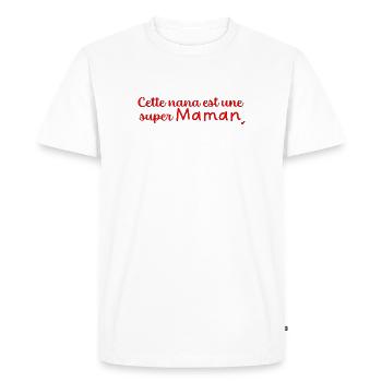 Super maman - T-shirt Premium bio Homme - blanc - Devant - Nico (187cm)