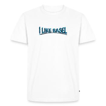 I like Basel - Men's Premium Organic T-Shirt - white - Front - Nico (187cm)