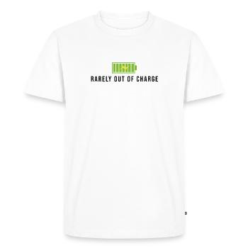 Batterie de vélo électrique rarement déchargée - T-shirt Premium bio Homme - blanc - Devant - Nico (187cm)