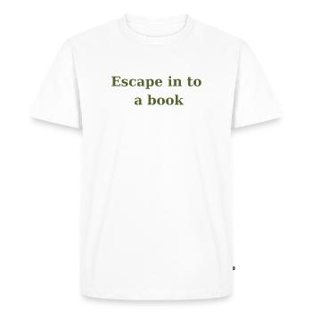 Évadez-vous dans un livre - Vert olive - T-shirt Premium bio Homme - blanc - Devant - Nico (187cm)