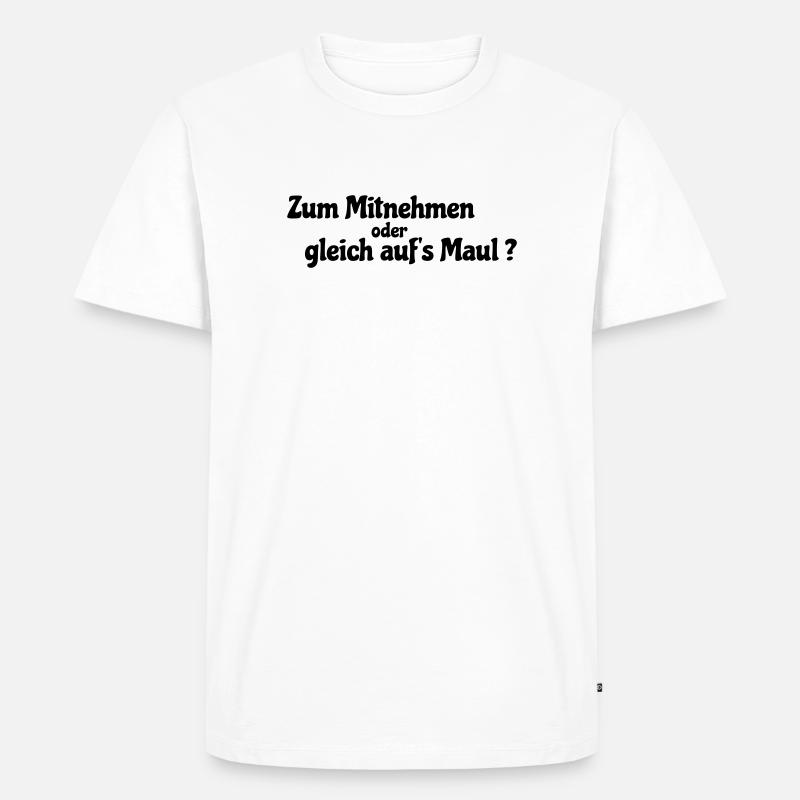 Mitnehmen oder gleich - Männer Premium Bio T-Shirt - Weiß