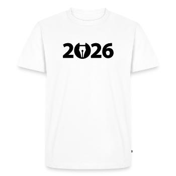 Writer 2026, Poet 2026, Fountain Pen 2026 - Men's Premium Organic T-Shirt - white - Front - Nico (187cm)