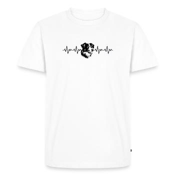 Battement de cœur ECG Border Collie - T-shirt Premium bio Homme - blanc - Devant - Nico (187cm)