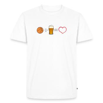 Cœur d’amour de bière de basket-ball - T-shirt Premium bio Homme - blanc - Devant - Nico (187cm)