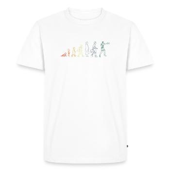 Évolution des boîtes vintage - T-shirt Premium bio Homme - blanc - Devant - Nico (187cm)