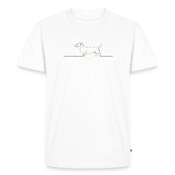 Dachshund Stur Line Art Saying - Men's Premium Organic T-Shirt - white - Front - Nico (187cm)