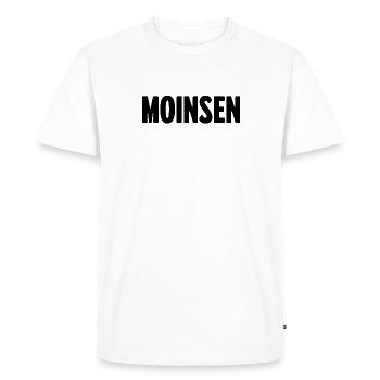 Moinsen! – The original for real Northern Lights - Men's Premium Organic T-Shirt - white - Front - Nico (187cm)
