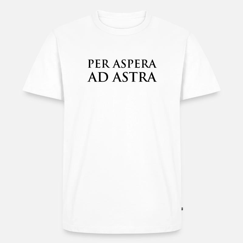 Per Aspera Ad Astra Tipography Design - Maglietta ecologica premium da uomo - bianco