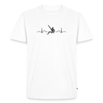 Boulderer heartbeat Bouldering Bouldering - Men's Premium Organic T-Shirt - white - Front - Nico (187cm)