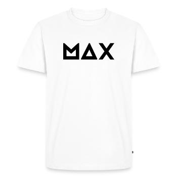 Prénom Max - T-shirt Premium bio Homme - blanc - Devant - Nico (187cm)
