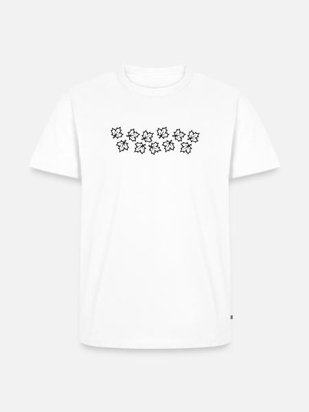 Ahornblatt Blätter Laub - Männer Premium Bio T-Shirt - Weiß