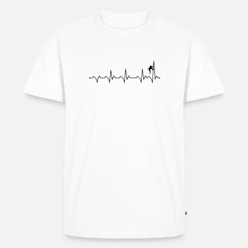 Klettern mit Herzschlag - Männer Premium Bio T-Shirt - Weiß
