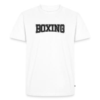 BOXING Design Old School - Men's Premium Organic T-Shirt - white - Front - Nico (187cm)