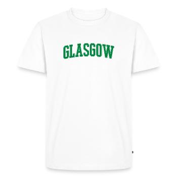 Glasgow Lettering Green Vintage - Men's Premium Organic T-Shirt - white - Front - Nico (187cm)