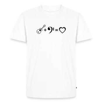 Bass Guitar Love Bas Clef Equation Bassist - Men's Premium Organic T-Shirt - white - Front - Nico (187cm)