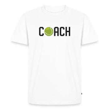 Entraîneur de tennis - T-shirt Premium bio Homme - blanc - Devant - Nico (187cm)