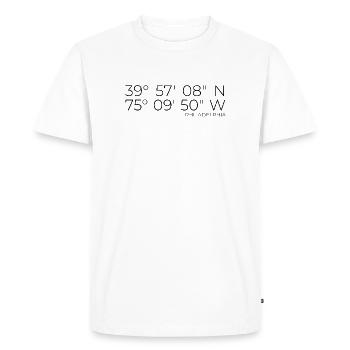 Coordonnées : Philadelphie, Pennsylvanie - T-shirt Premium bio Homme - blanc - Devant - Nico (187cm)