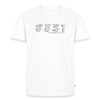 Coordonnées Landsberg am Lech - T-shirt Premium bio Homme - blanc - Devant - Nico (187cm)