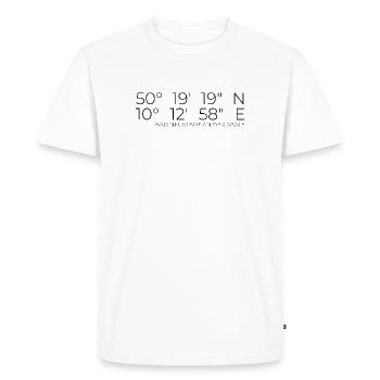 Coordonnées Bad Neustadt an der Saale - T-shirt Premium bio Homme - blanc - Devant - Nico (187cm)