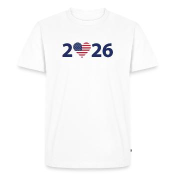 I love America 2026, vacation in USA 2026 - Men's Premium Organic T-Shirt - white - Front - Nico (187cm)