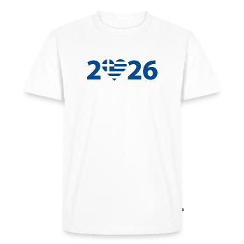 I love Greece 2026, holidays in Greece - Men's Premium Organic T-Shirt - white - Front - Nico (187cm)