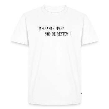 Bad ideas - Men's Premium Organic T-Shirt - white - Front - Nico (187cm)