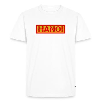 I-HANOI weathered logo - Men's Premium Organic T-Shirt - white - Front - Nico (187cm)