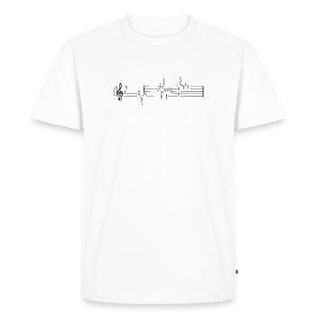 Music Music Sheet Music Notes Heartbeat Musicians - Men's Premium Organic T-Shirt - white - Front - Nico (187cm)