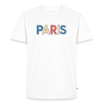 Paris rétro multicolore - T-shirt Premium bio Homme - blanc - Devant - Nico (187cm)