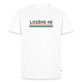 Lozere 48 T-Shirt Cadeau Humour - T-shirt Premium bio Homme - blanc - Devant - Nico (187cm)