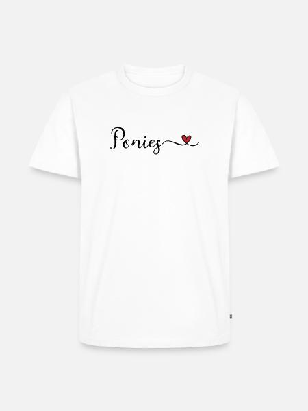 Ponies Herz - Männer Premium Bio T-Shirt - Weiß