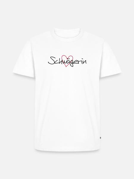 Schwägerin Herz Geschenk Junggesellenabschied - Männer Premium Bio T-Shirt - Weiß