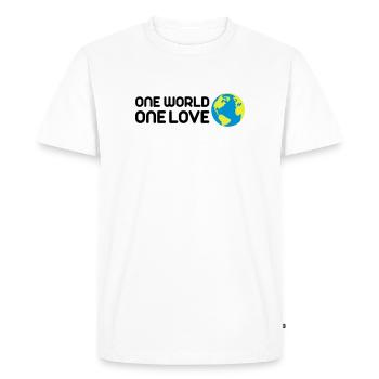 One World One Love - Men's Premium Organic T-Shirt - white - Front - Nico (187cm)