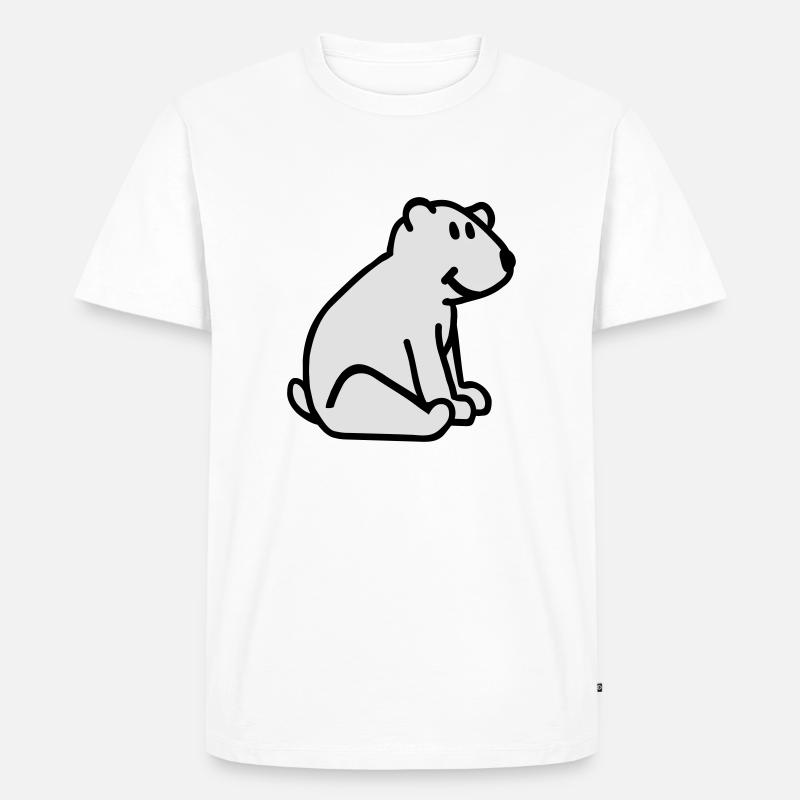 Eisbär - Männer Premium Bio T-Shirt - Weiß