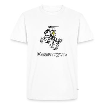 Pahonia Biélorussie - T-shirt Premium bio Homme - blanc - Devant - Nico (187cm)