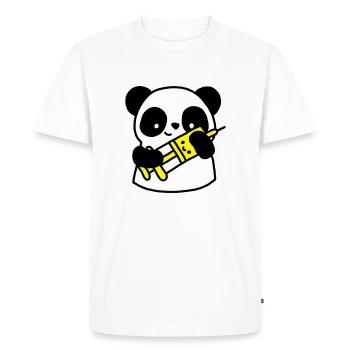 Panda nurse with syringe - Men's Premium Organic T-Shirt - white - Front - Nico (187cm)