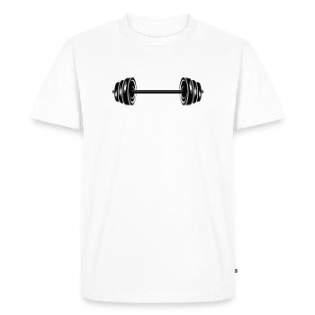 Weights dumbbells discs dumbbell - Men's Premium Organic T-Shirt - white - Front - Nico (187cm)