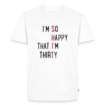 30e anniversaire - T-shirt Premium bio Homme - blanc - Devant - Nico (187cm)
