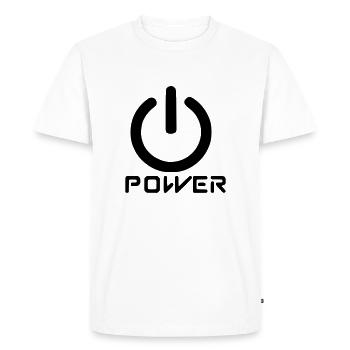 Power - Men's Premium Organic T-Shirt - white - Front - Nico (187cm)