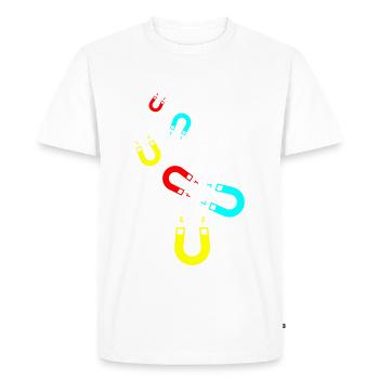 Horseshoe magnet - Men's Premium Organic T-Shirt - white - Front - Nico (187cm)