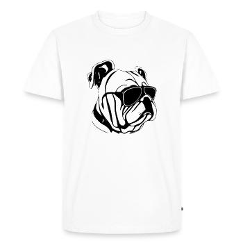 Chiens bouledogues avec lunettes de soleil vecteur cool - T-shirt Premium bio Homme - blanc - Devant - Nico (187cm)