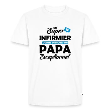 un super infirmier donne un papa exceptionnel - T-shirt Premium bio Homme - blanc - Devant - Nico (187cm)