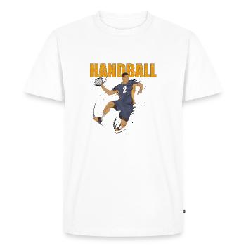 Handball - T-shirt Premium bio Homme - blanc - Devant - Nico (187cm)