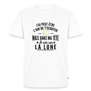 je suis sur la lune - T-shirt Premium bio Homme - blanc - Devant - Nico (187cm)
